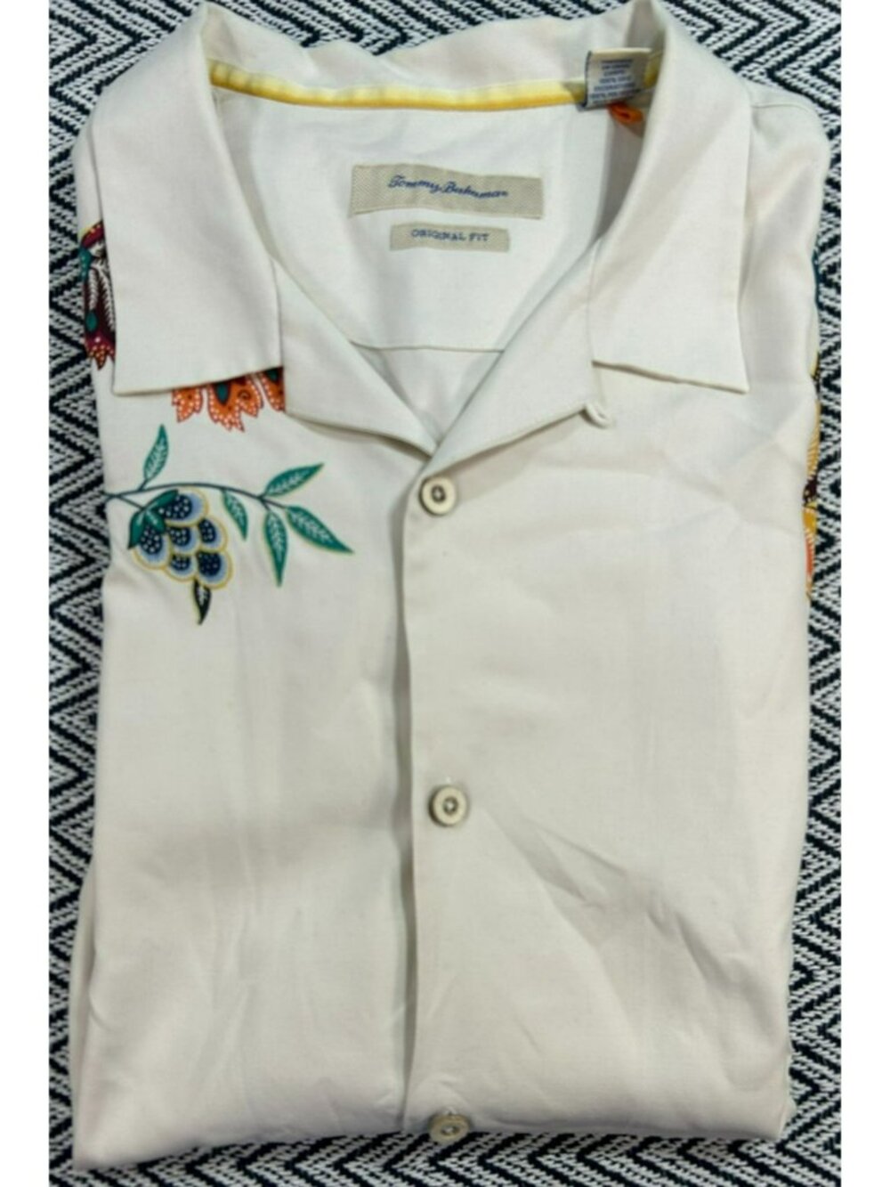 Tommy Bahama Men's XXL Original Fit Silk Shirt Floral Design White Multicolor - Picture 2 of 9